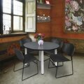 Regency Round Tables > Breakroom Tables > Kee Round Table & Chair Sets, Wood|Metal|Polypropylene Top, Grey TB48RNDGYBPCM44BK